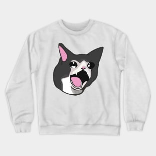 Yamero Crying Screaming Cat Meme Cute Japanese Kawaii Crewneck Sweatshirt